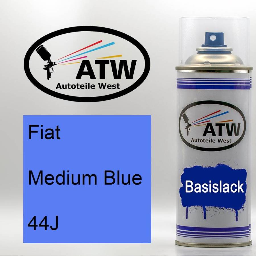 Fiat, Medium Blue, 44J: 400ml Sprühdose, von ATW Autoteile West.
